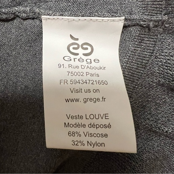 Grege Paris Ruffled Hem Long Sleeve Knit Cardigan V Neck Sweater Evening PartyXL - Picture 13 of 15